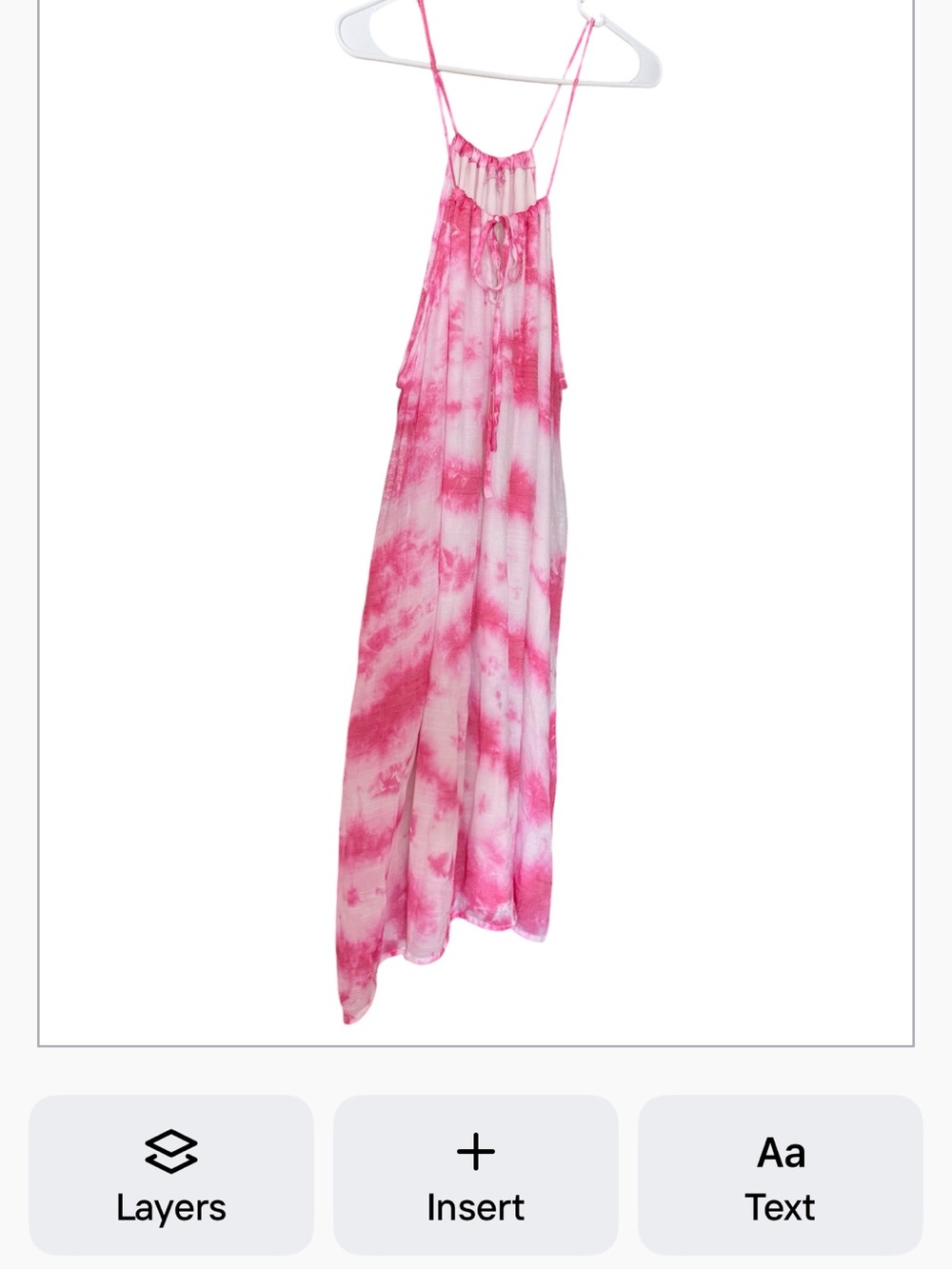 Poema Pink Tie-Dye Slip Dress